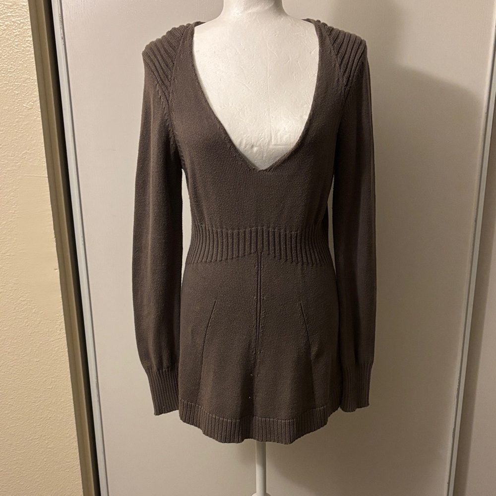 Calvin Klein Jeans V-Neck Sweater in Rich Brown